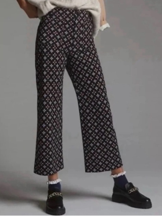 Anthropologie Pants - Anthropologie Maeve Colette Geo Print Pant Wide Leg Cropped High Rise Size 25P